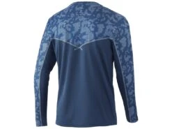 HUK Icon X Running Lakes Long Sleeve Shirt -Karl's Fishing & Outdoors huk iconxrunninglakesls titaniumblue back 51 10 huk 10001