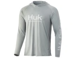 HUK Vented Pursuit Hoodie 8 HUK Vented Pursuit Hoodie -Karl's Fishing & Outdoors huk ventedpursuithoodie overcastgrey front 51 99 huk 10004