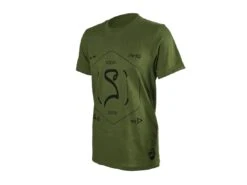 Karl's + BioSpawn Logo T-shirt -Karl's Fishing & Outdoors karlsbiospawn olive biospawnlogotshirt angled 50 01 bsp 10005
