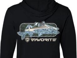 Favorite Fishing Simmer Tri-Blend Hoodie -Karl's Fishing & Outdoors simmer walley blk bk detail