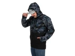 Simms Rogue Hoody -Karl's Fishing & Outdoors simms roguehoody woodlandcamostorm lifestyle3 50 99 sim 10008ws